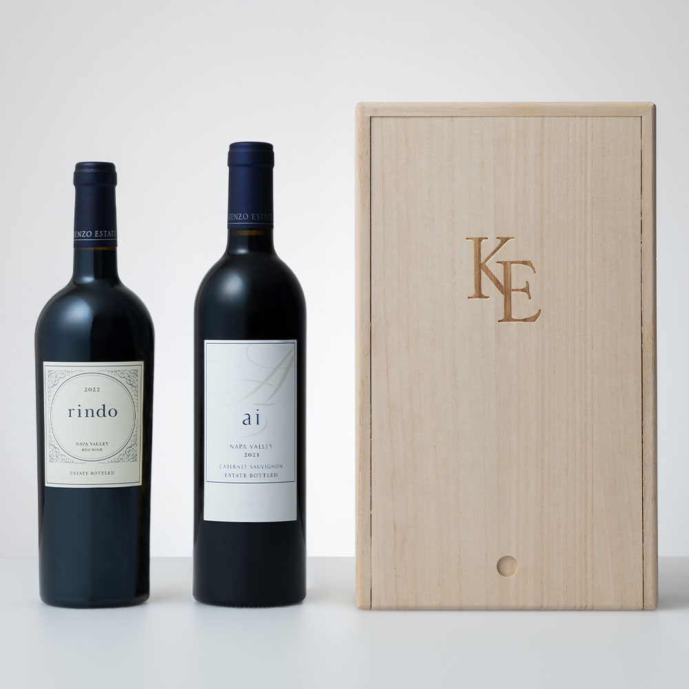 カベルネ・ソーヴィニヨンセット (紫鈴 2022&藍 2021 フルボトル) [桐箱入り]